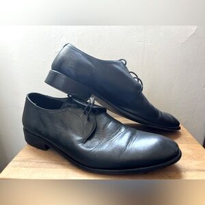John Varvatos Black Leather Lace Up Shoes